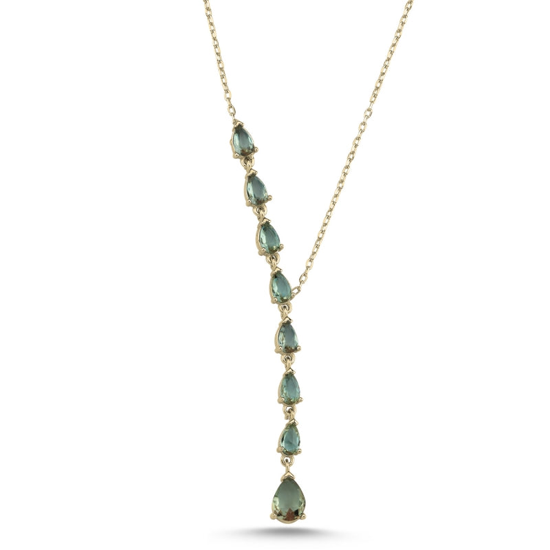 Teardrop Zultanite CZ Dangle Y Necklace