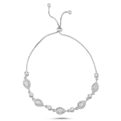 Teardrop CZ Adjustable Sliding Bracelet