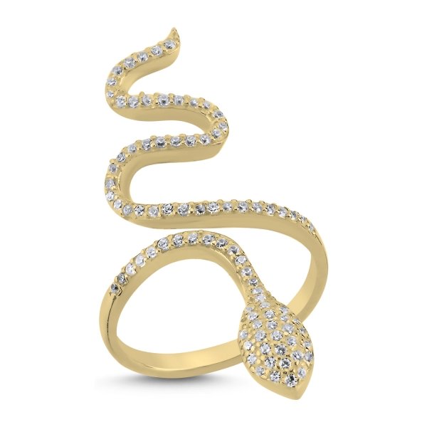 Snake FULL Strass Ring