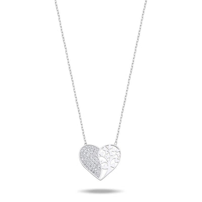 Heart & Tree CZ Necklace