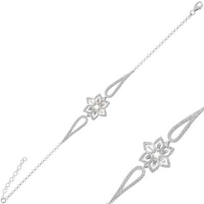 Flower Baguette CZ Bracelet