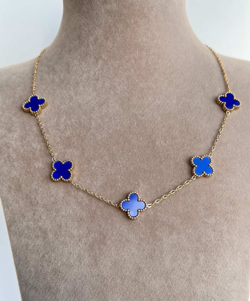 Klee Dunkel Blau Kette