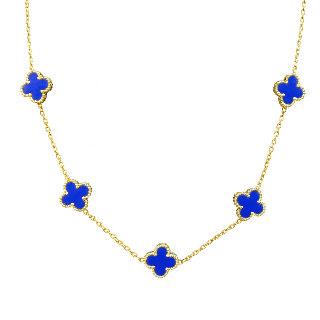 Klee Dunkel Blau Kette