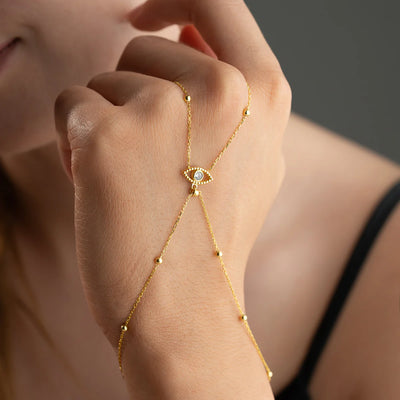 ZIRKONIA AUGE HANDKETTE - 925 SILBER