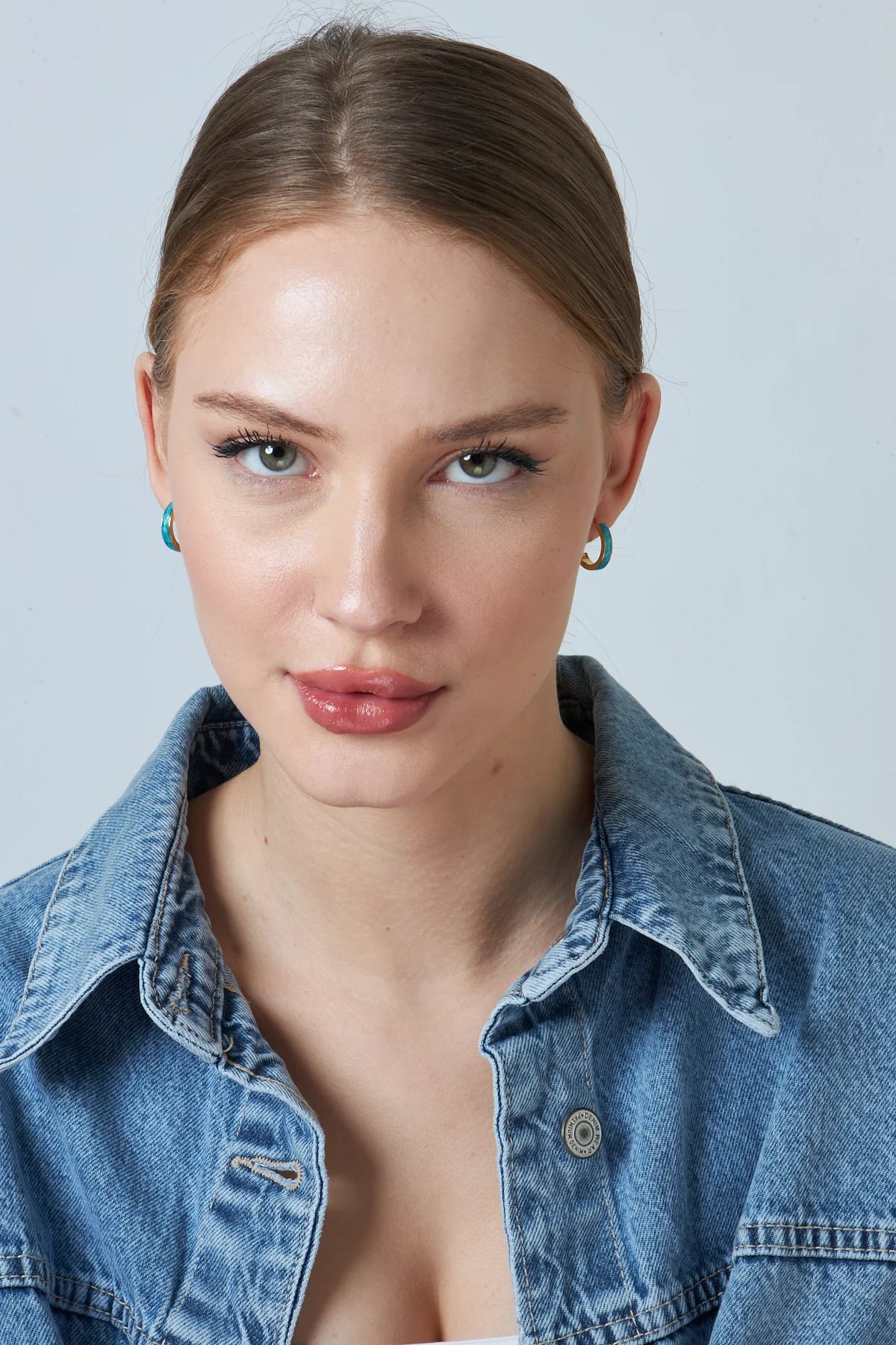 Blaue Reif Ohrringe mit Bügeln