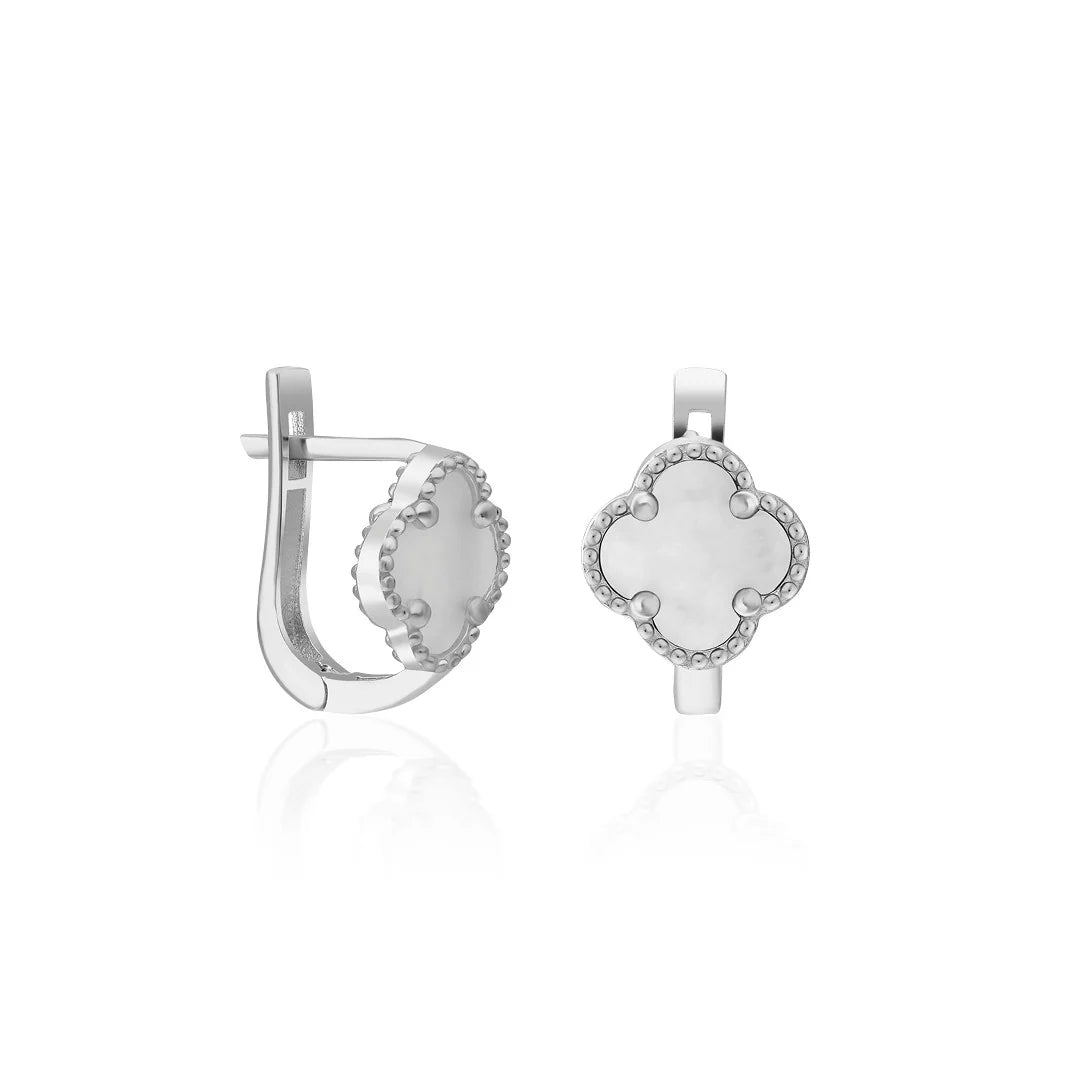 Clover White Ohrringe