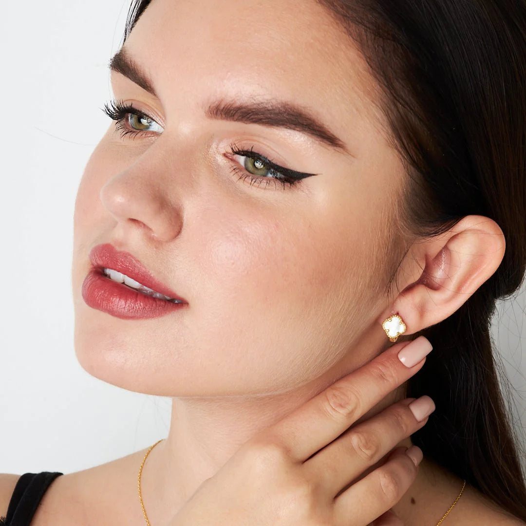 Clover White Ohrringe