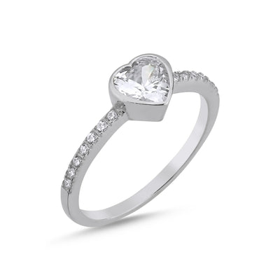 Heart Half Eterniy Solitaire Ring