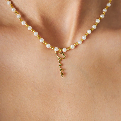 CHAIN DESIGN PEARL HALSKETTE BASIC SIGNATURE