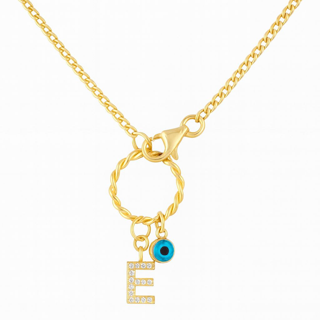 One Zirkonia Buchstabenkette mit Nazar
