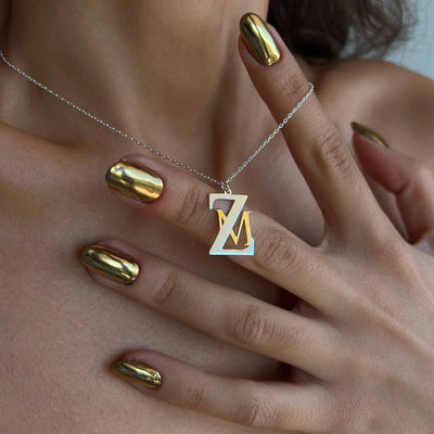 ZWEIER BUCHSTABEN HALSKETTE (DUO) | 925 SILBER