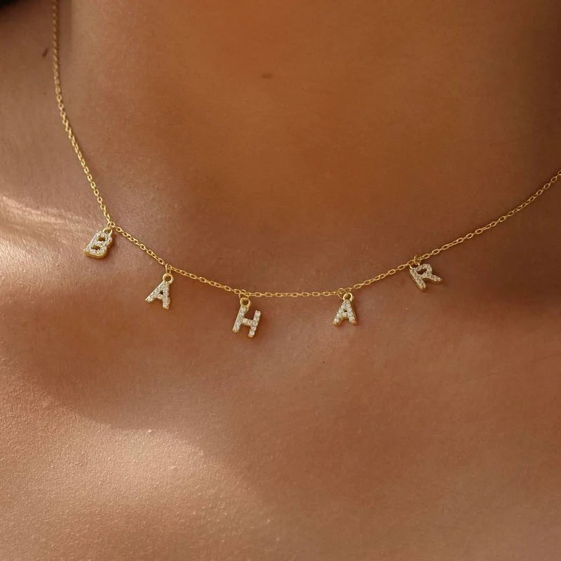 CHOCKER ZIRKONIA NAMENSKETTE - 925 SILBER