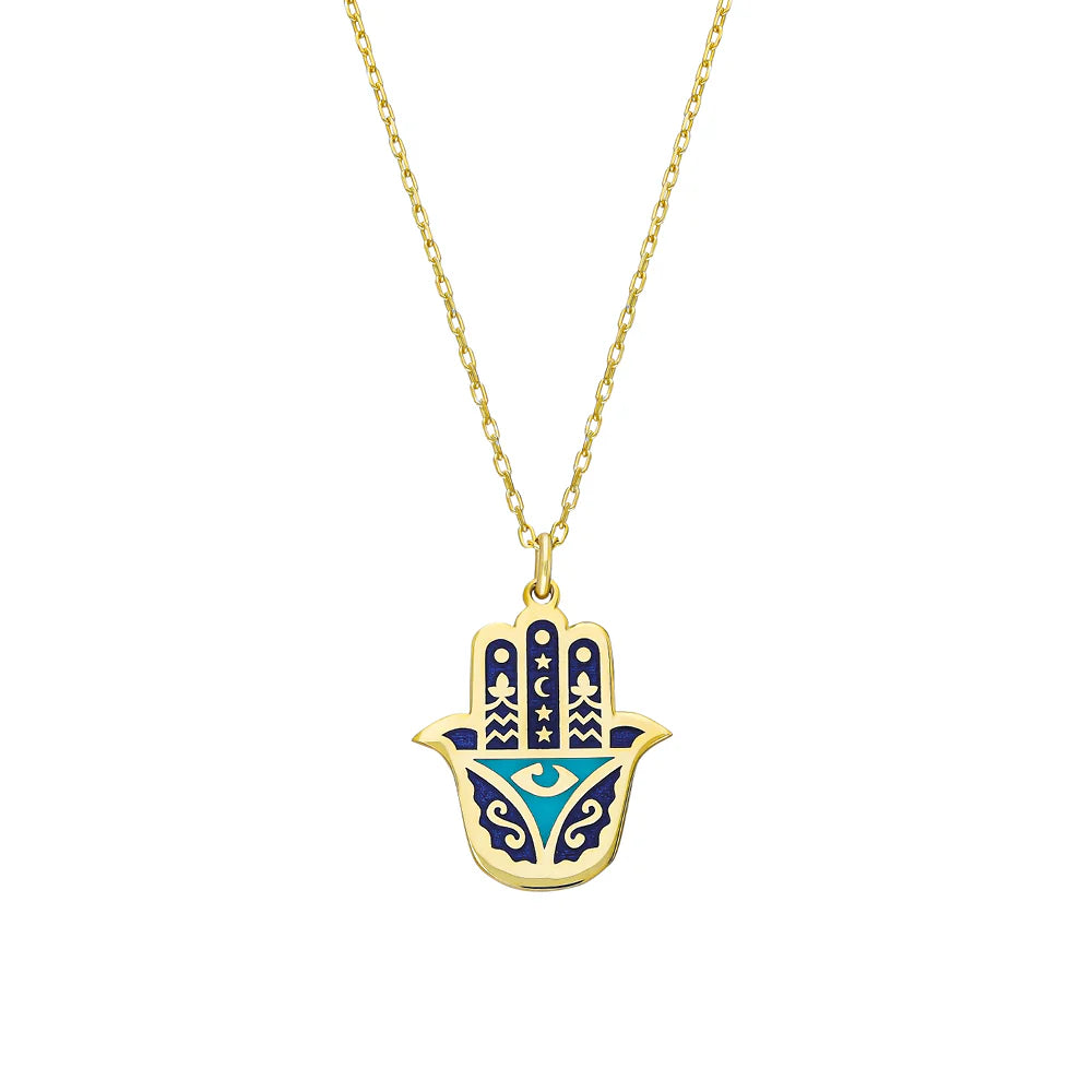 COLORFULL HAMSA HALSKETTE II- 925 SILBER