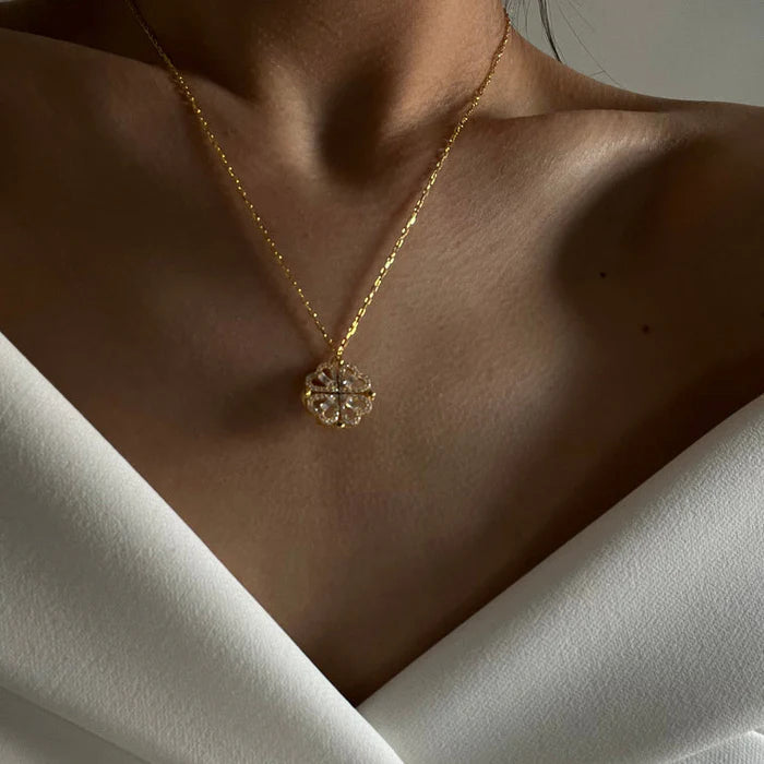 Klee Herz Magnet Kette