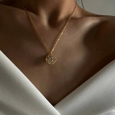 Klee Herz Magnet Kette