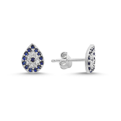 Drop Evil Eye Stud Earrings