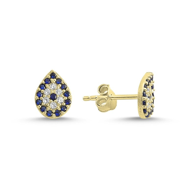 Drop Evil Eye Stud Earrings