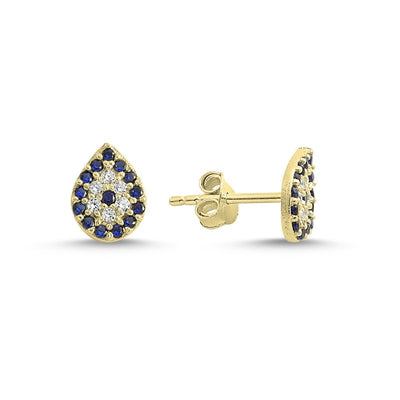 Drop Evil Eye Stud Earrings