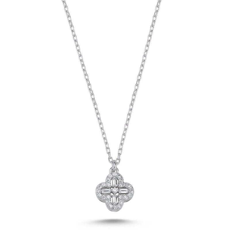 Quatrefoil Baguette Necklace