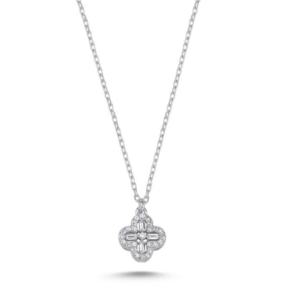 Quatrefoil Baguette Necklace