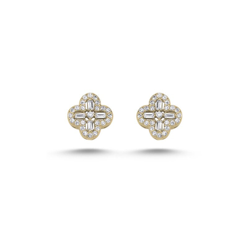 Baguette Clover Stud Earrings