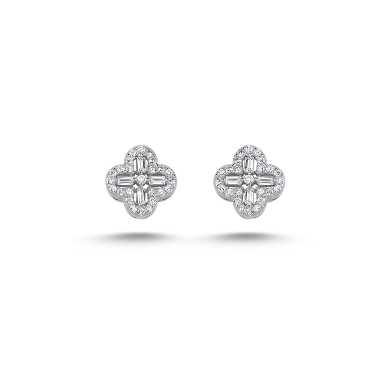Baguette Clover Stud Earrings