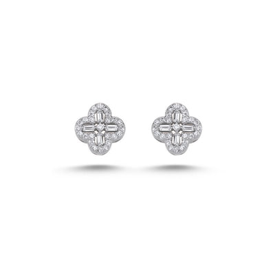 Baguette Clover Stud Earrings