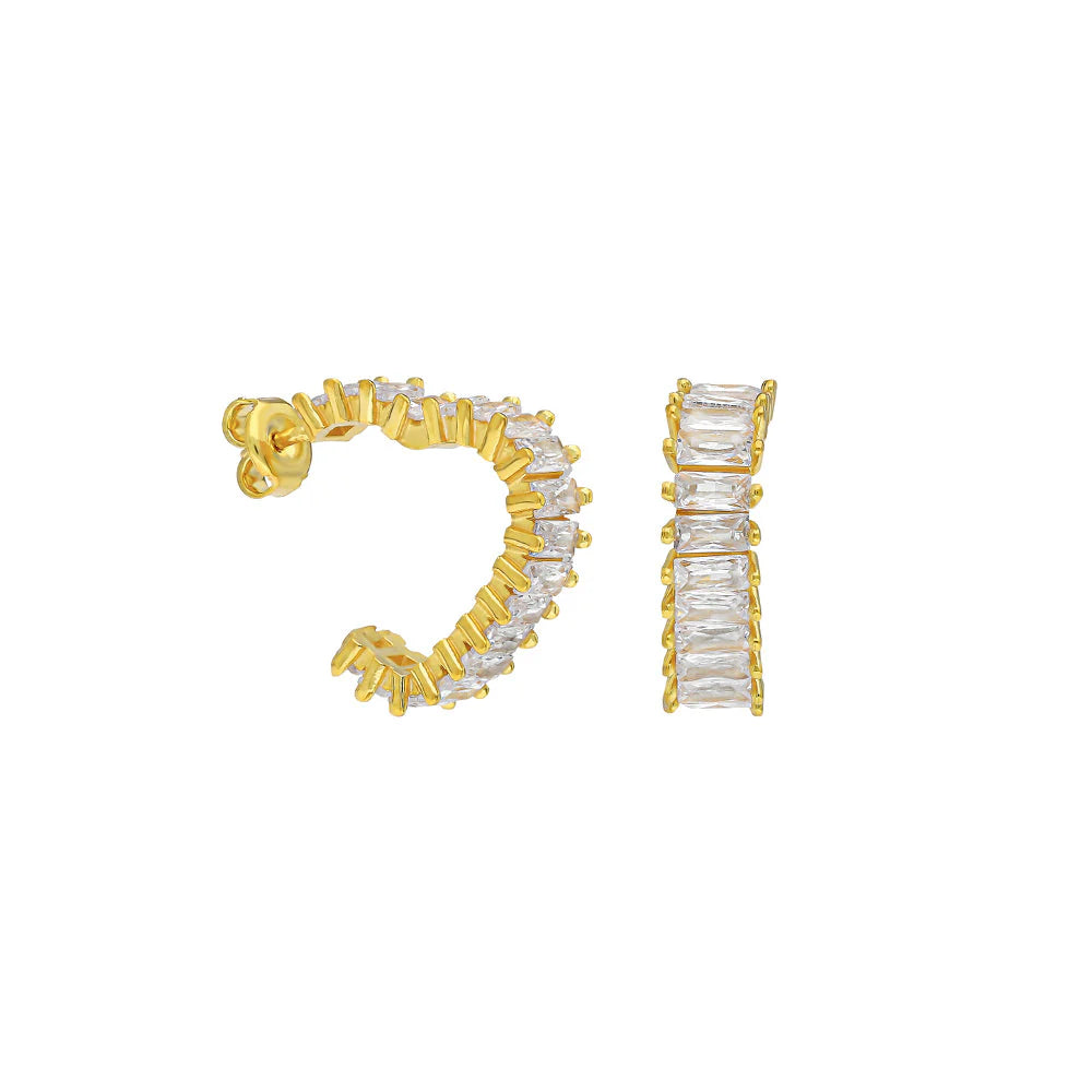 BAGUETTE HERZ CREOLEN | 925 SILBER