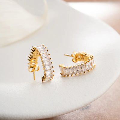 BAGUETTE HERZ CREOLEN | 925 SILBER