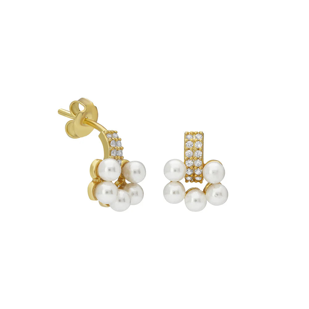 PEARL DAISY EARRING | 925 SILBER