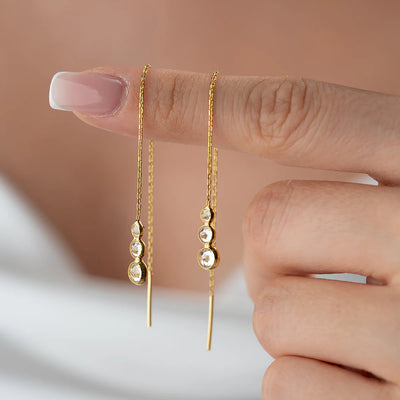 FIONA HÄNGEND ZIRKONIA OHRRING | 925 SILBER