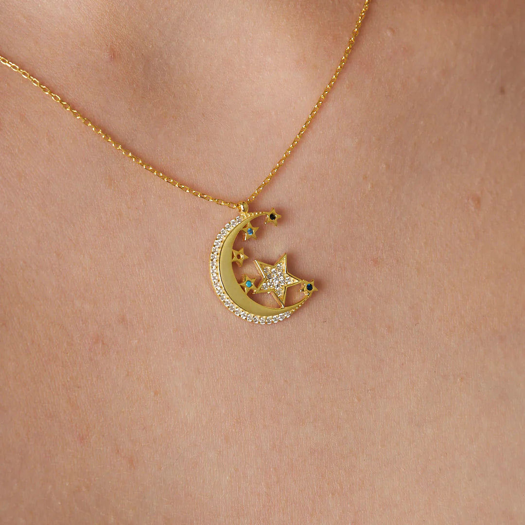 Colorfull Moon Halskette