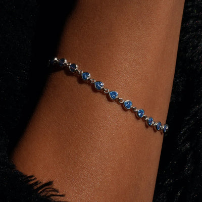 Aquamarine Heart Armkette