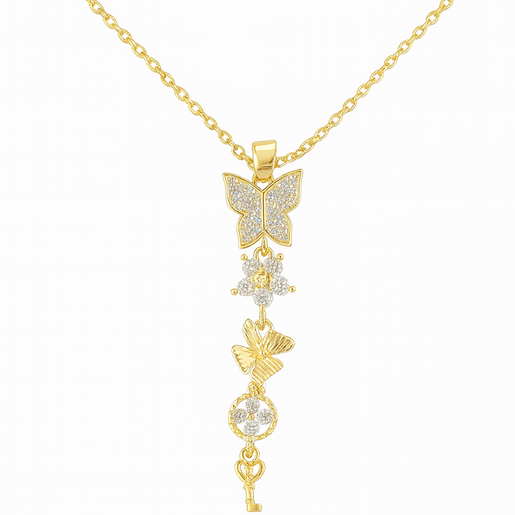 Schmetterling Charm Y Halskette