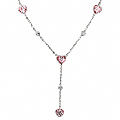 Rosa Heart mini Zirkonia Y Kette