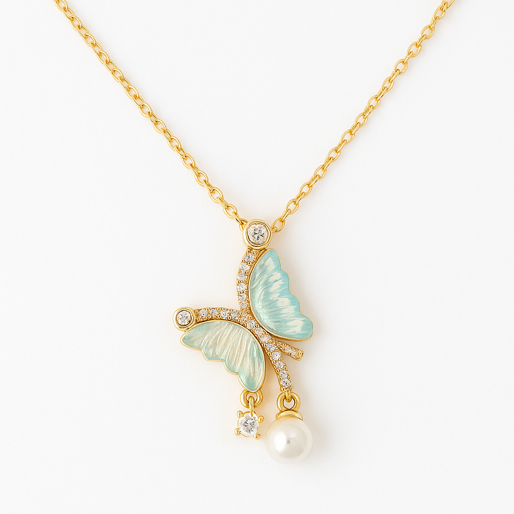 Schmetterling hängende Perle