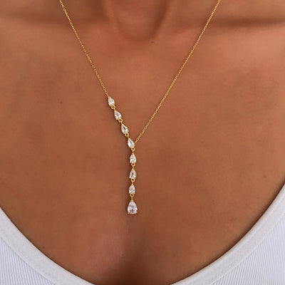 Teardrop Dangle Y Necklace