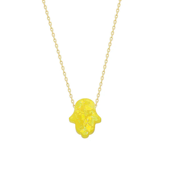 FATIMAS HAND KETTE YELLOW | 925 SILBER