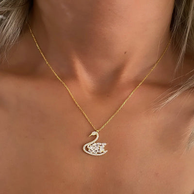 Swan Baguette Necklace