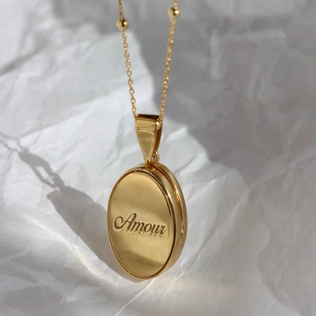 Ovale Vintage Gravur Kette