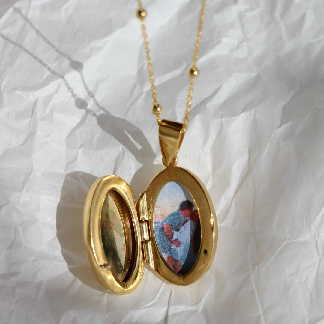 Ovale Vintage Gravur Kette