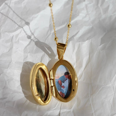Ovale Vintage Gravur Kette