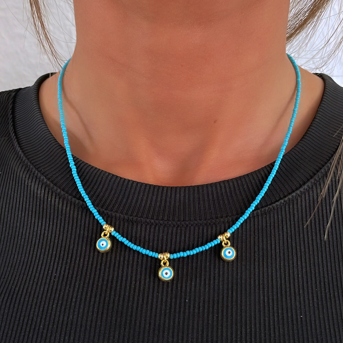 3er Blue Fine Necklace