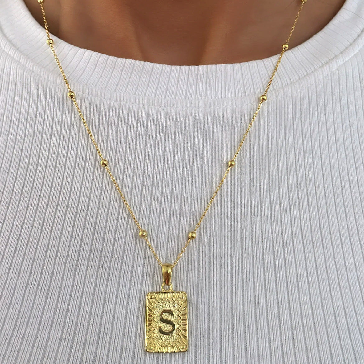 Vintage letter Necklace