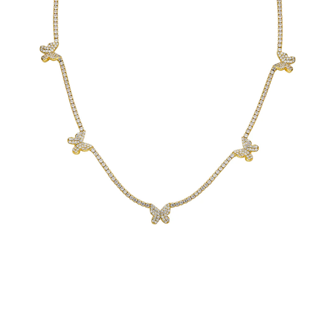 BUTTERFLY ICED OUT HALSKETTE